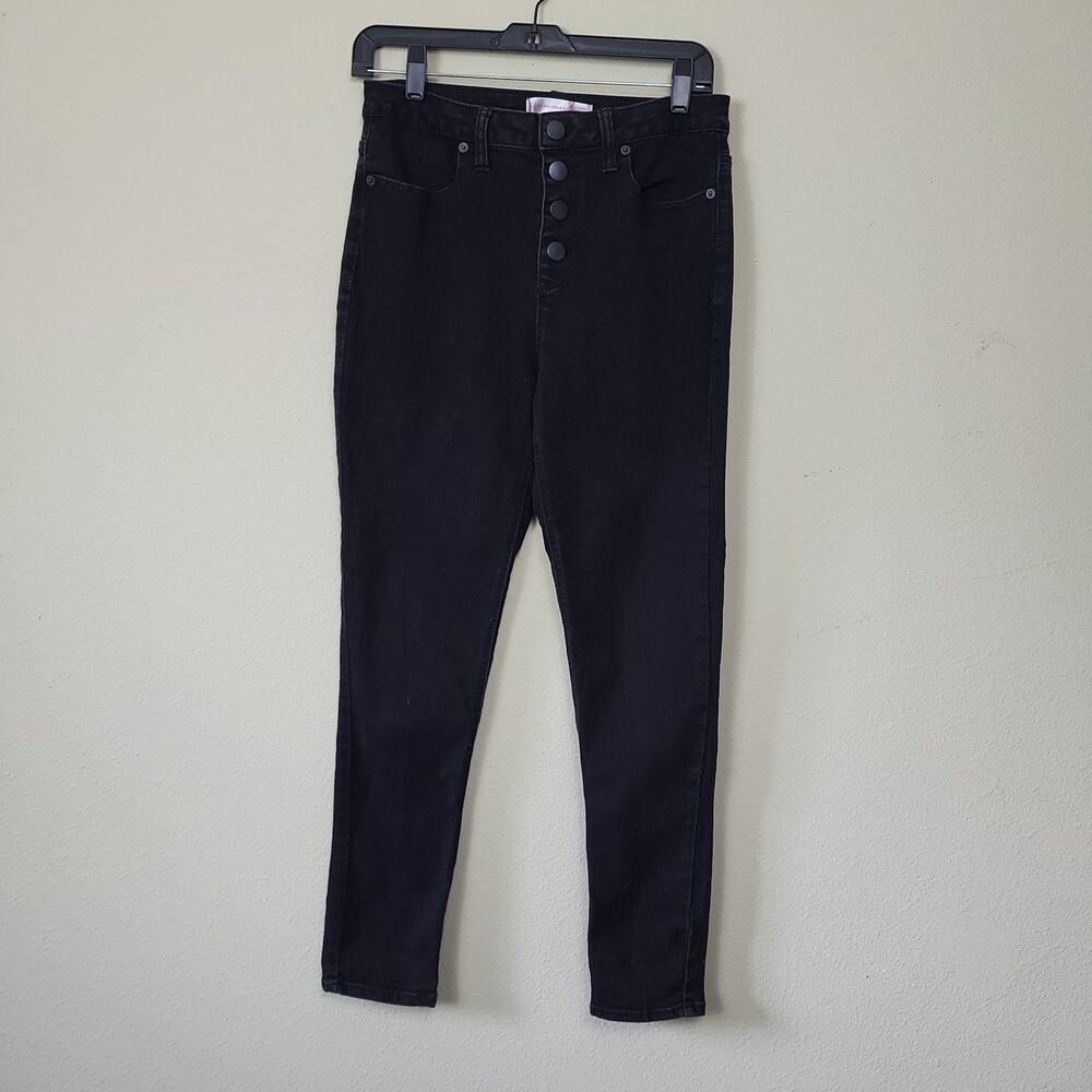 No Boundaries Womens Black Dark Wash High Rise Denim Skinny Jeans Size 11